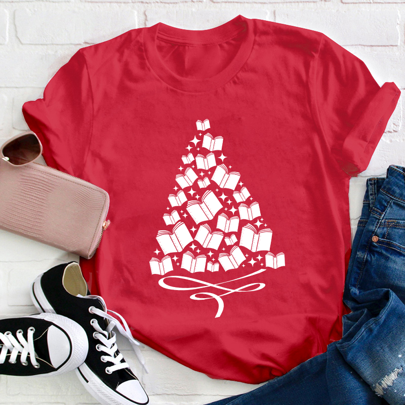 A Christmas Tree Of Books Teacher T-Shirt
