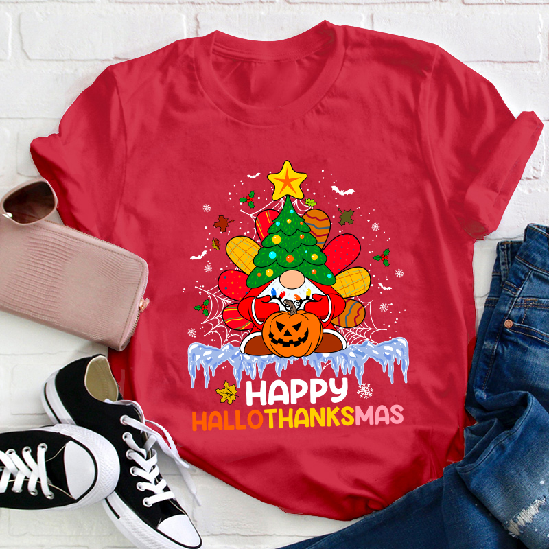 Happy Hallothanksmas Teacher T-Shirt