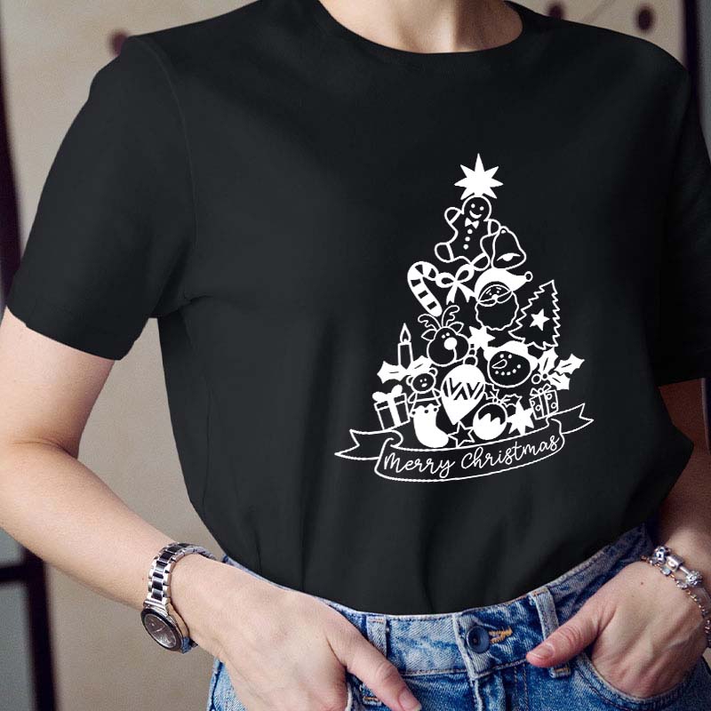 Cute Christmas Tree Teacher T-Shirt
