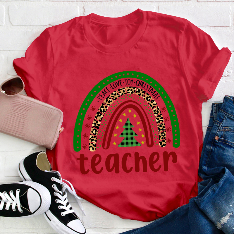 Peace Love Joy Christmas Teacher T-Shirt