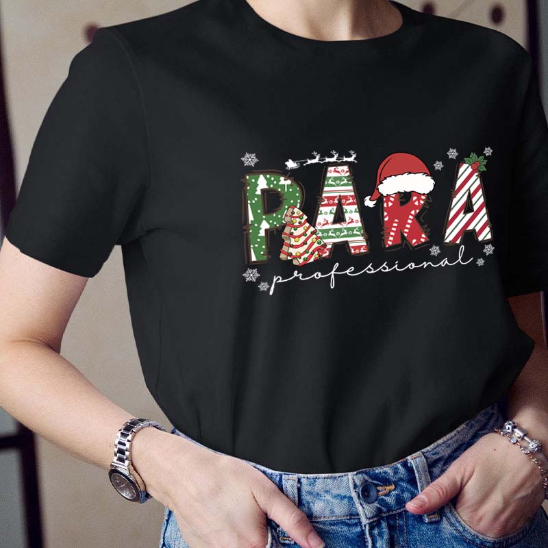 Personalized Christmas Elements Teacher T-Shirt
