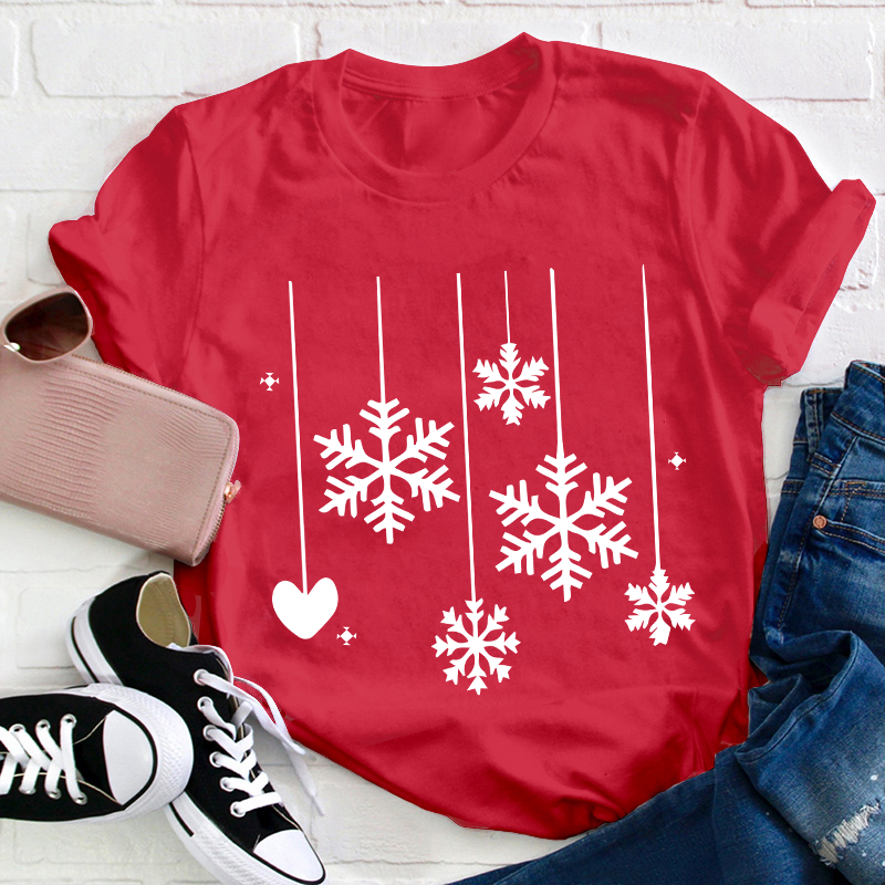 Winter Snowflake Christmas Teacher T-Shirt