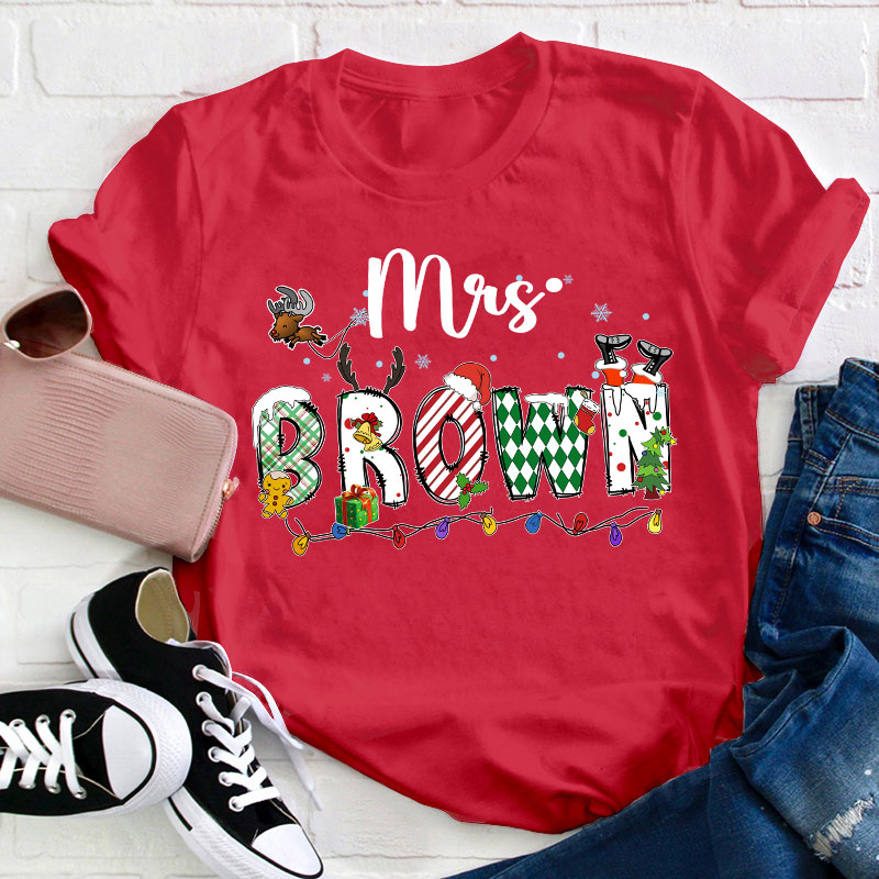 Personalized Christmas Is Coming Teacher T-Shirt