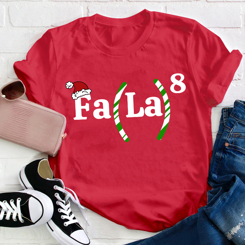 Fala Fun Numbers Christmas Teacher T-Shirt