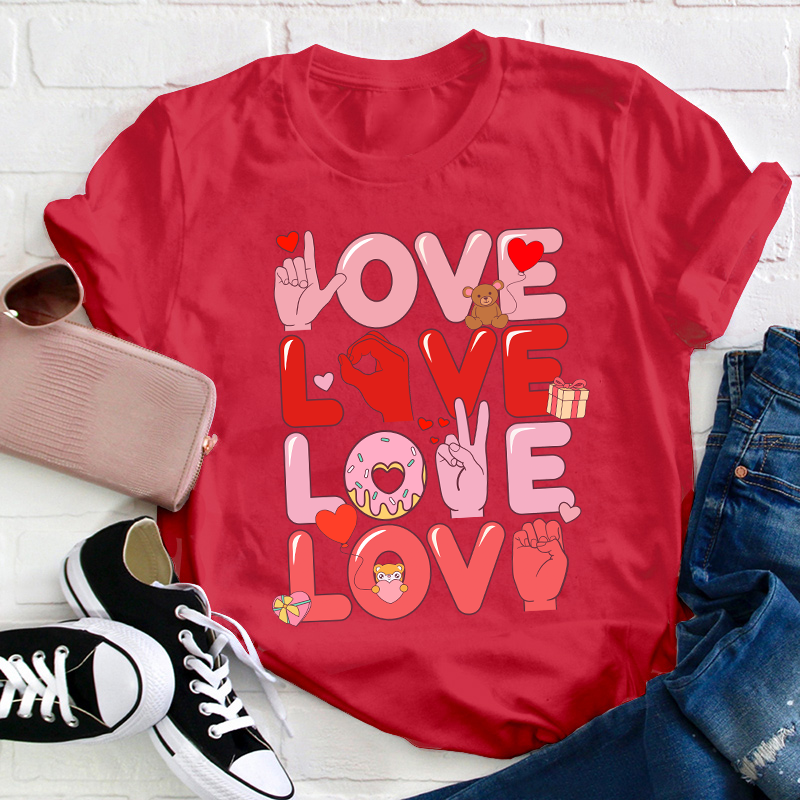 Gesture Love Teacher T-Shirt