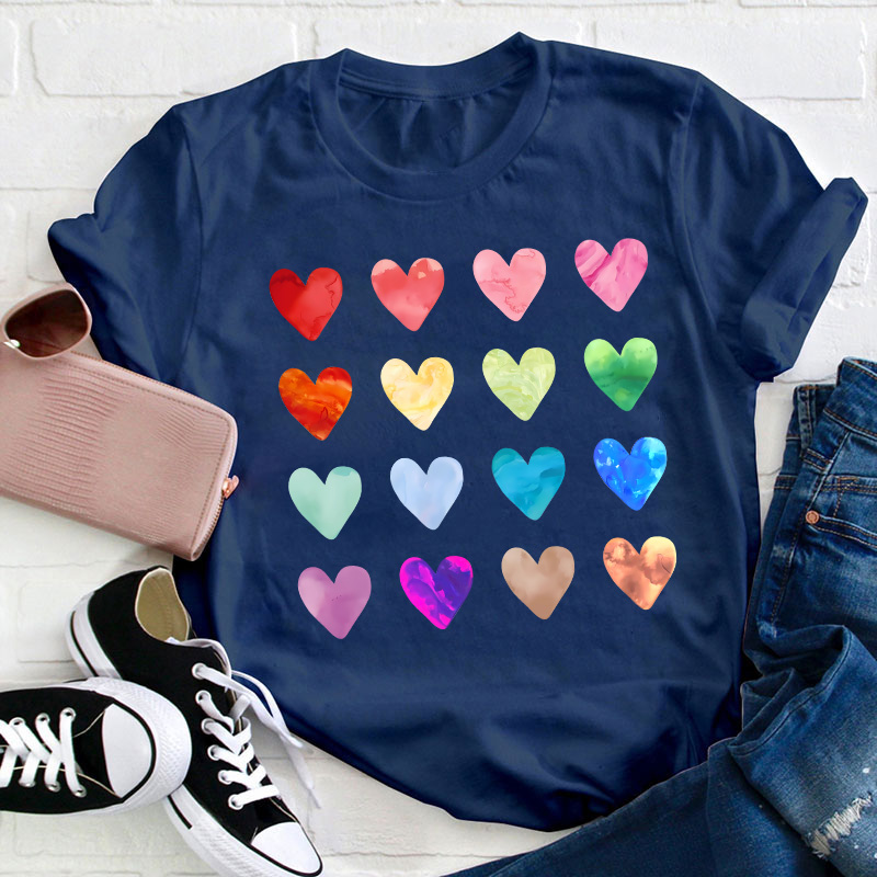 Colorful Love Combination Teacher T-Shirt