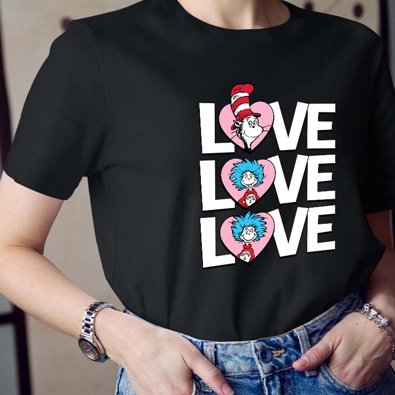 Valentine's Day With Cat And Things Teacher T-Shirt