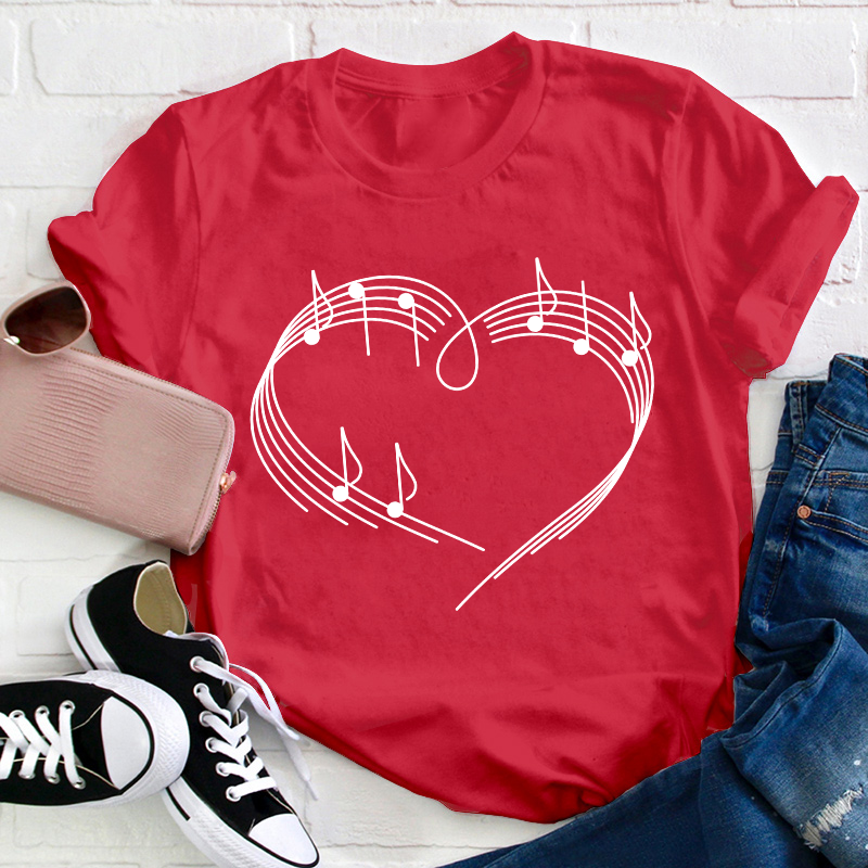 Music Love Heart Teacher T-Shirt