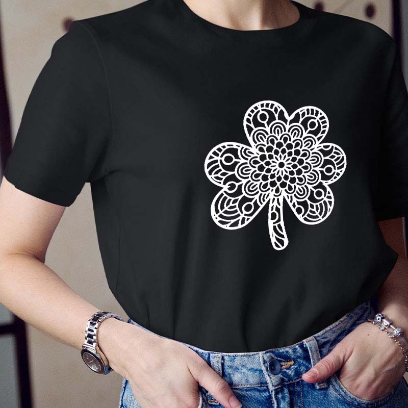 Pretty Shamrock Mandala Teacher T-Shirt