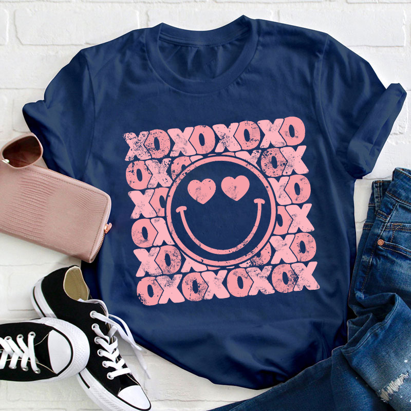 XOXO Smiling Face Teacher T-Shirt