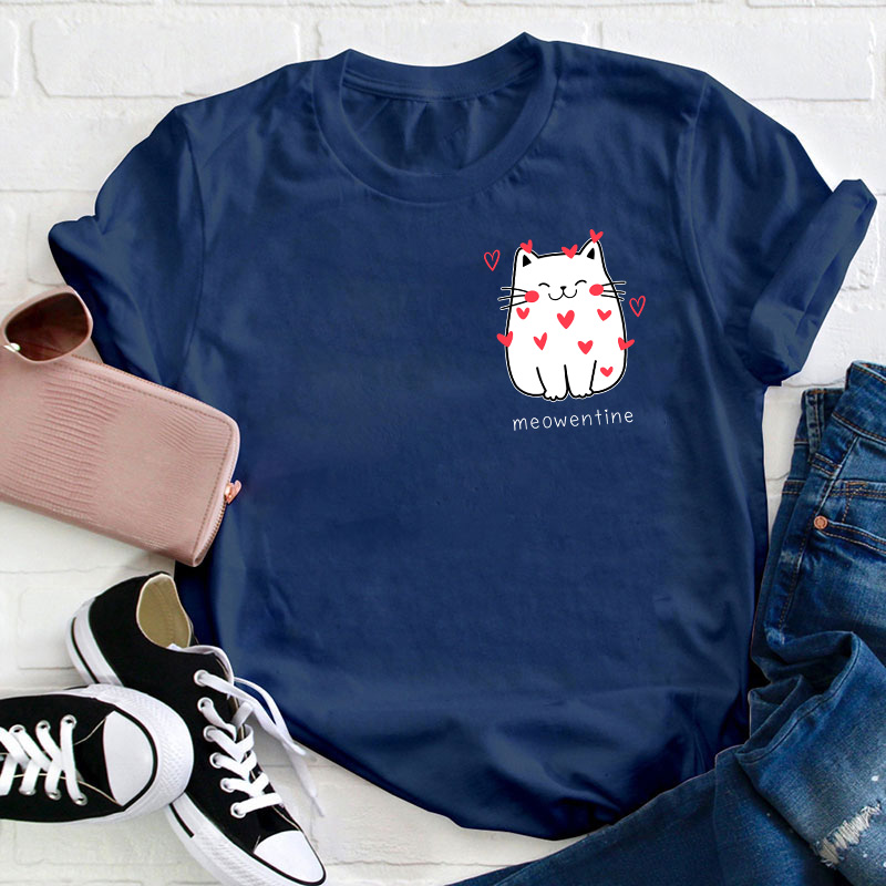 Meowentine Teacher T-Shirt