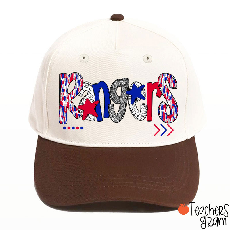 Personalized Mascot Star Font School Spirit Teacher Baseball Cap