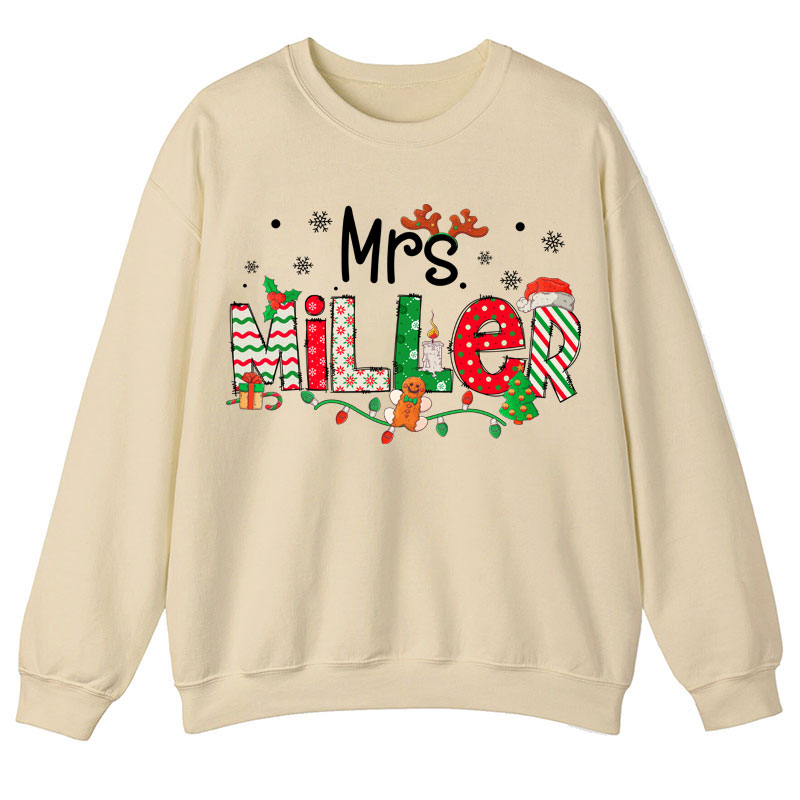 Personalized Teacher Name Christmas Teacher Sweatshirt
