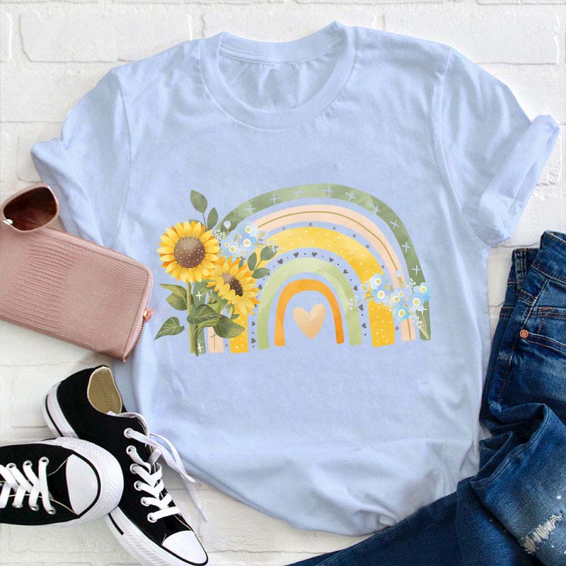 Sunflower Rainbow Teacher T-Shirt