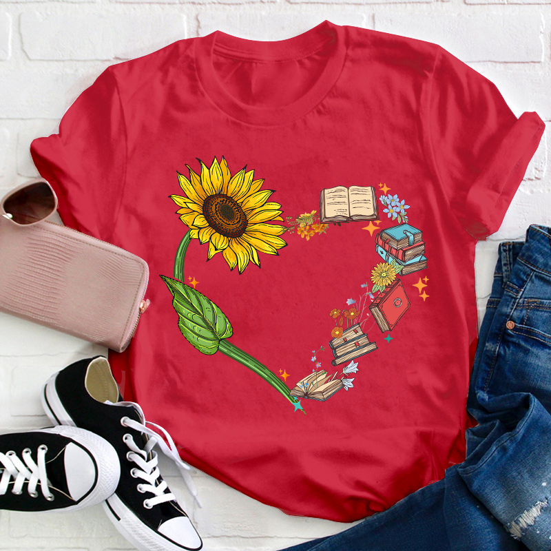 Book Heart Teacher T-Shirt
