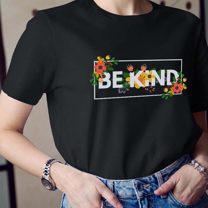 Floral Be Kind Teacher T-Shirt