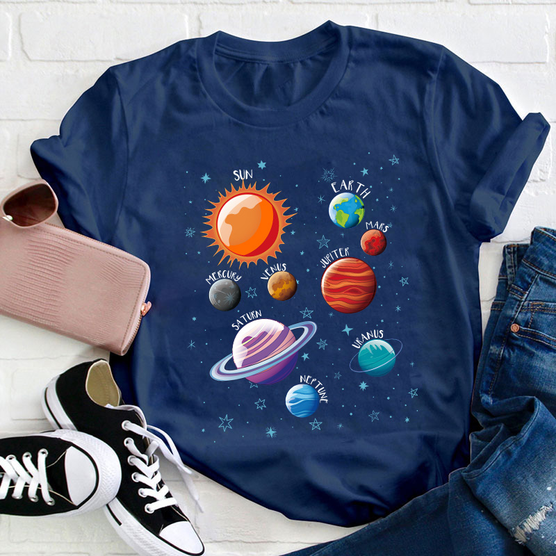 Planets Space Teacher T-Shirt