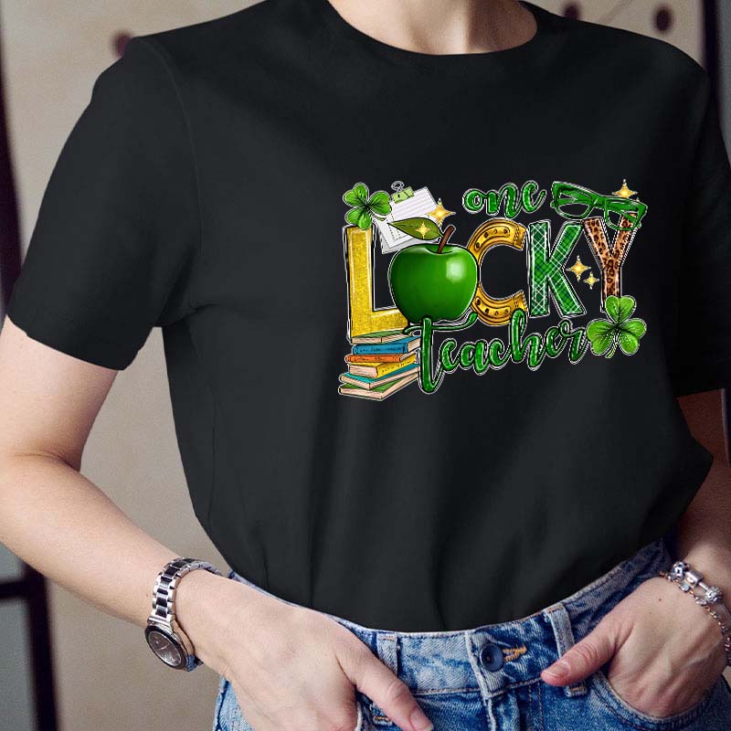 One Lucky Teacher Shamrock Teacher T-Shirt