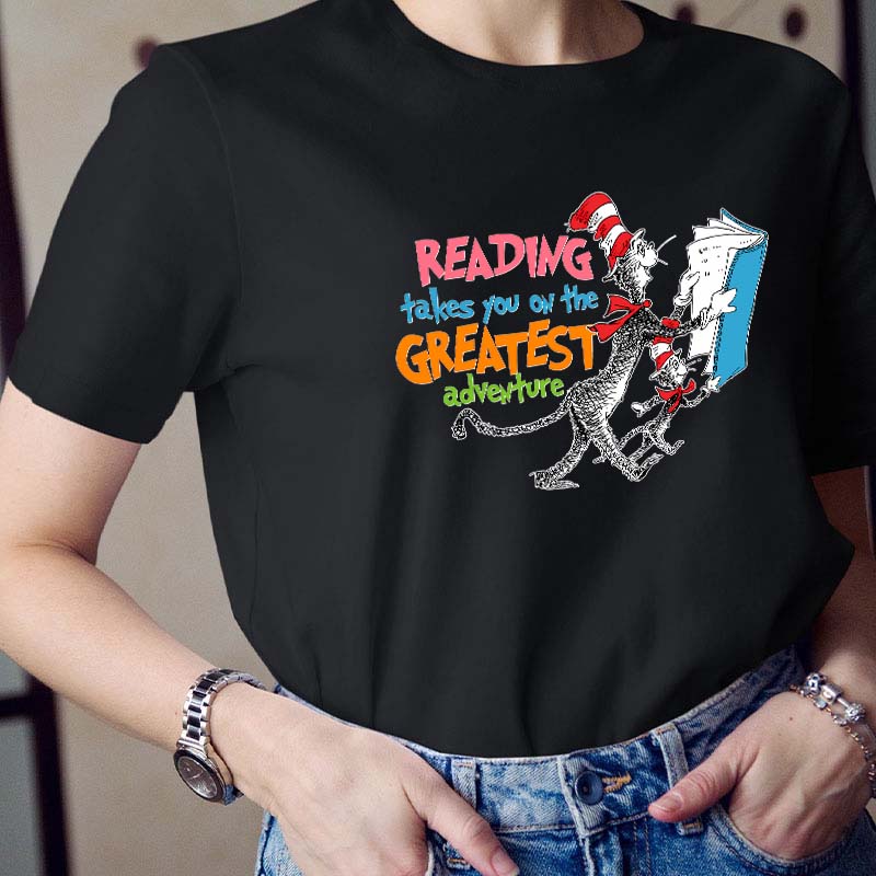 Reading Takes You On The Greatest Adventure Teacher T-Shirt