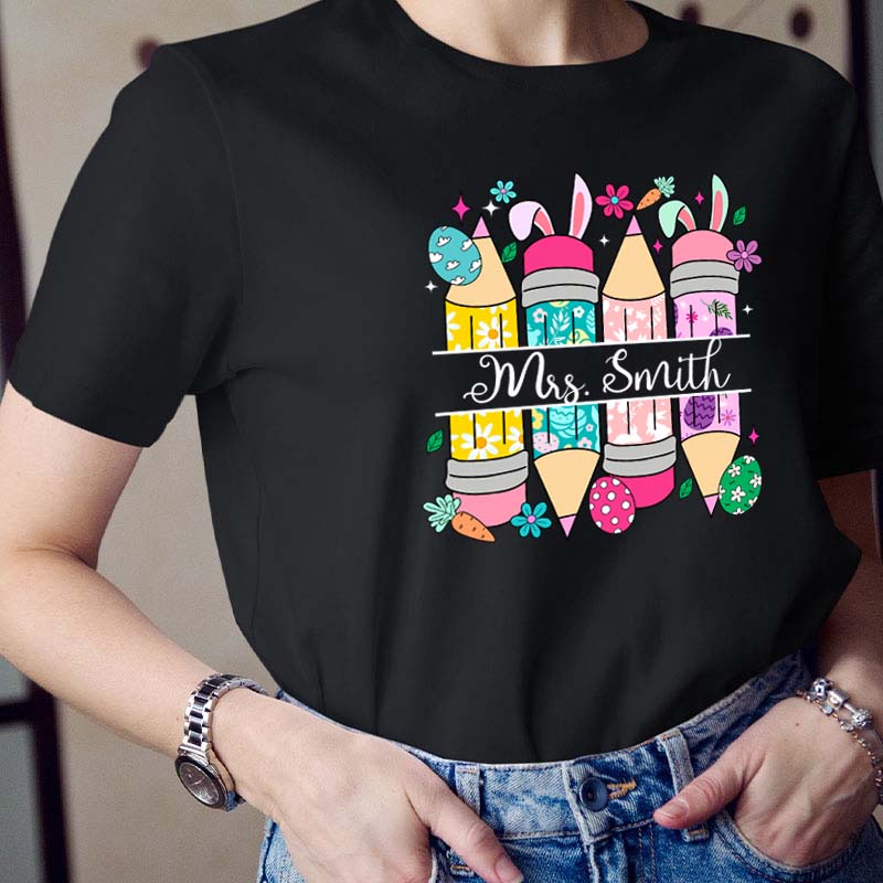 Personalized Easter Name Teacher T-Shirt