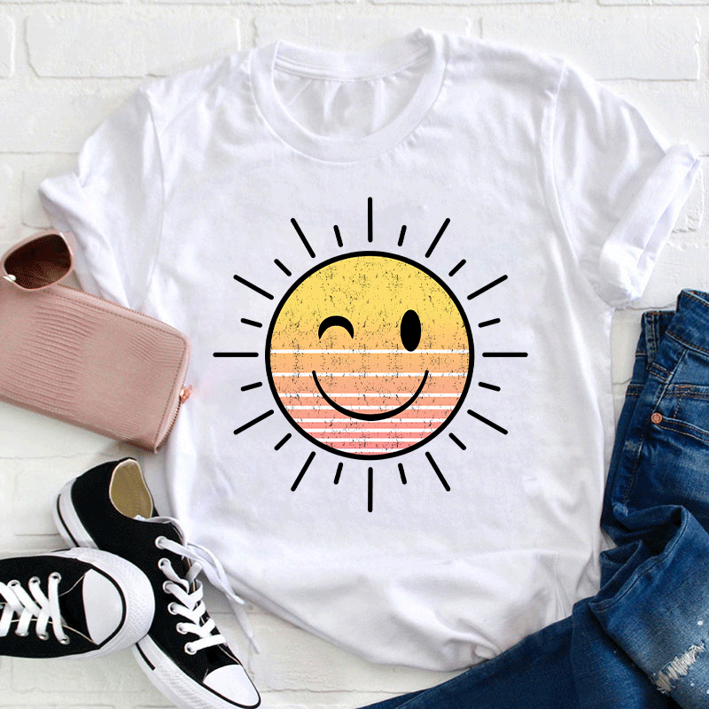 Sunshine Smiley Face Teacher T-Shirt