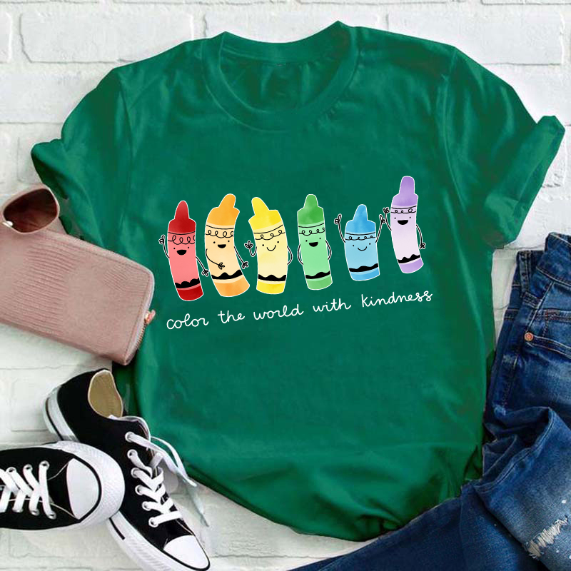 Color The World With Kindness Teacher T-Shirt