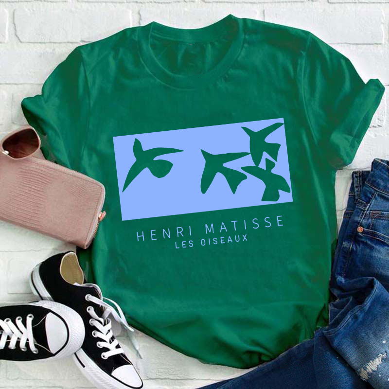 Les Oiseaux Henri Matisse Painting Teacher T-Shirt