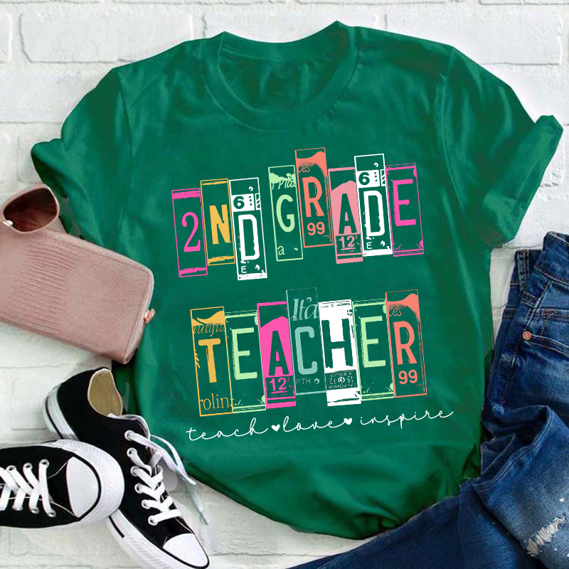 Personalized Retro License Plate Style Teacher T-Shirt