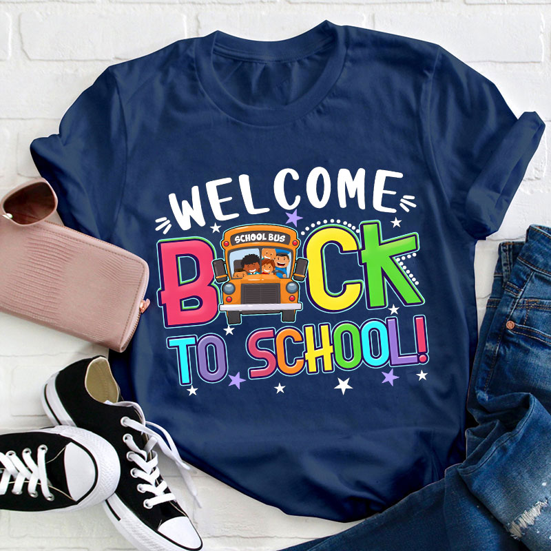 Welcome Back To School Kids School Bus Teacher T-Shirt