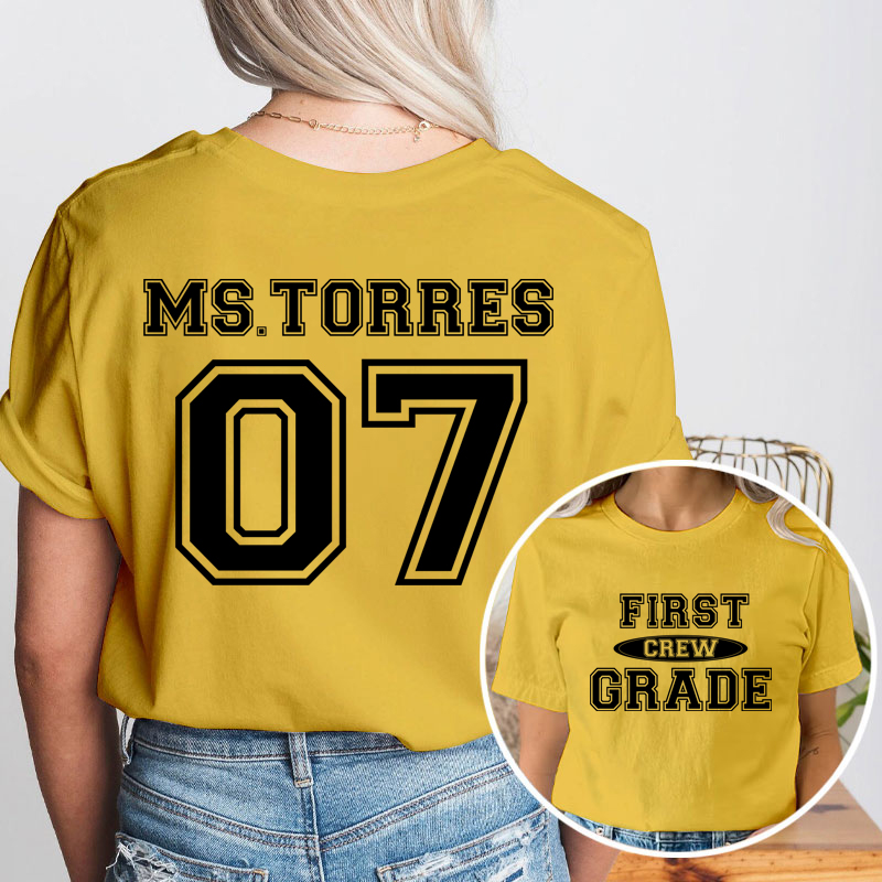 Personalized My Class Crew Teacher Two Sided T-Shirt
