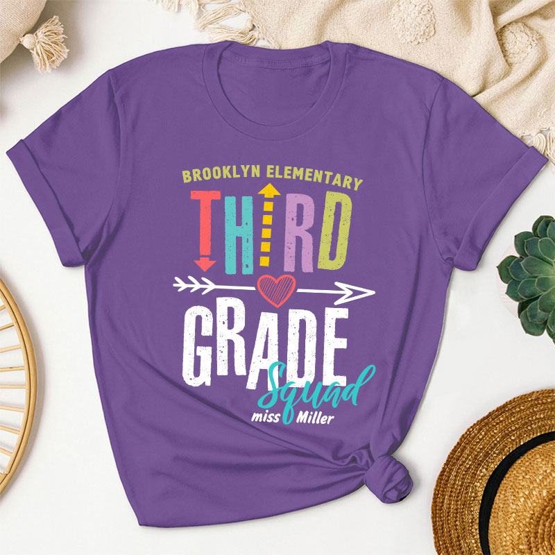 Personalized Name And Grade Team Teacher T-Shirt