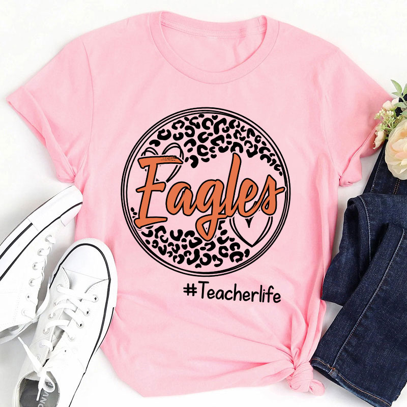 Personalized Leopard Custom School Spirit Teacher T-Shirt