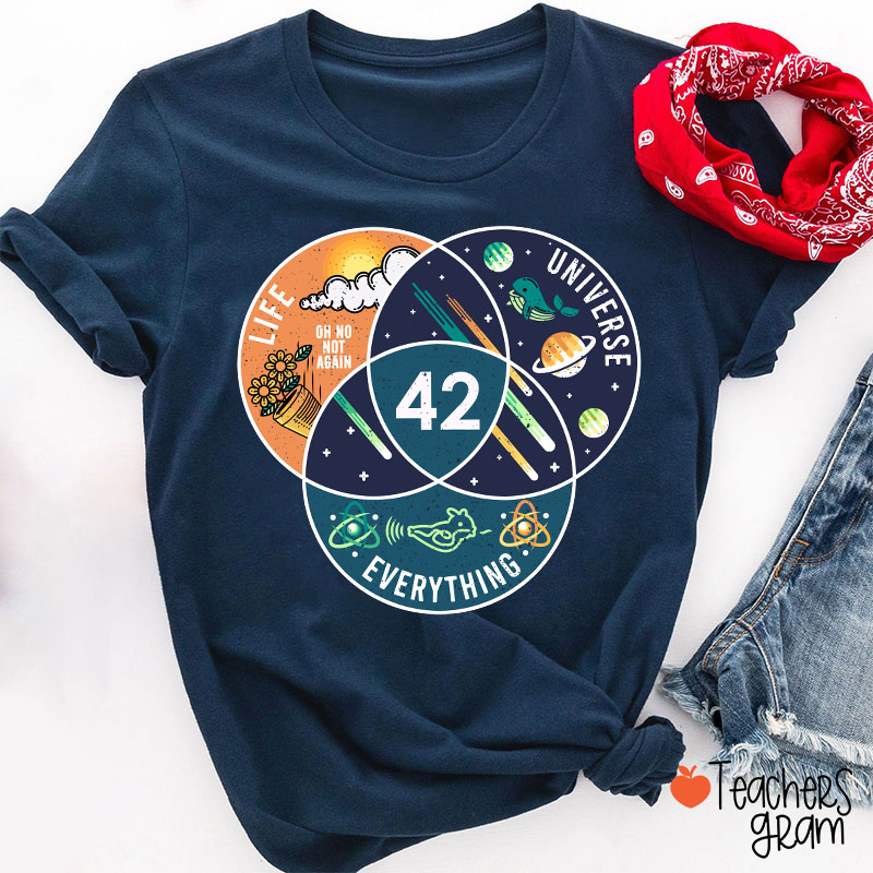 42 Answer To Life Universe And Everything Essential Teacher T-Shirt