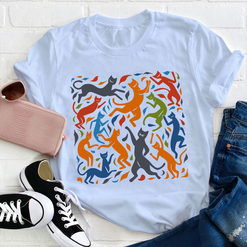 Matisse The Dance Inspired Cat Teacher T-Shirt