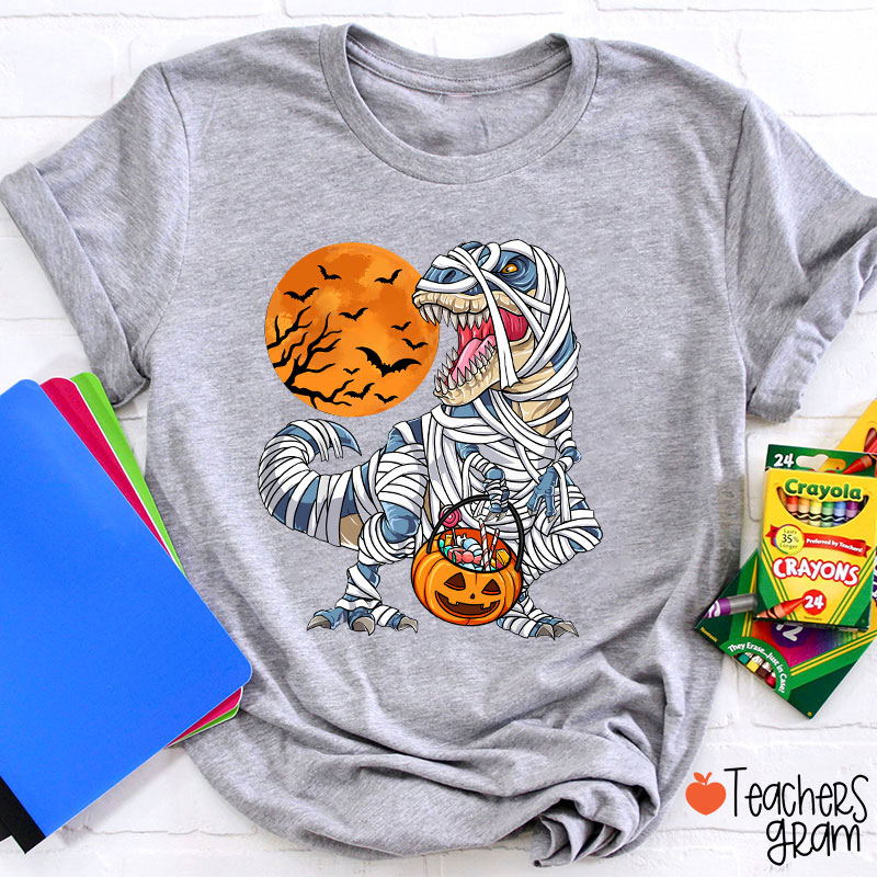 Happy Halloween Dinosaur Pumpkin Teacher T-Shirt