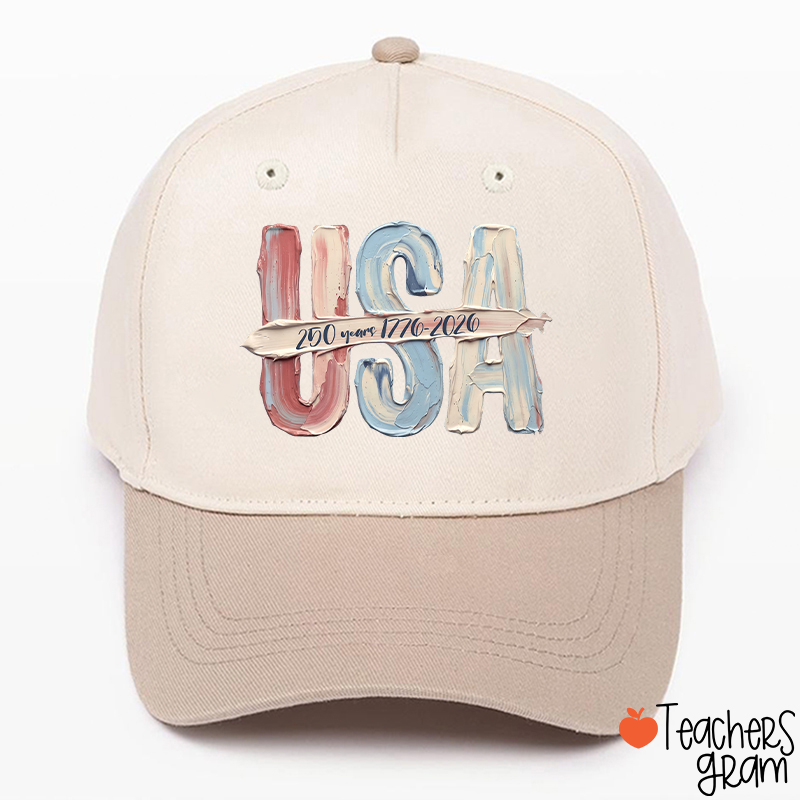 Watercolor USA 250 Years Teacher Baseball Cap