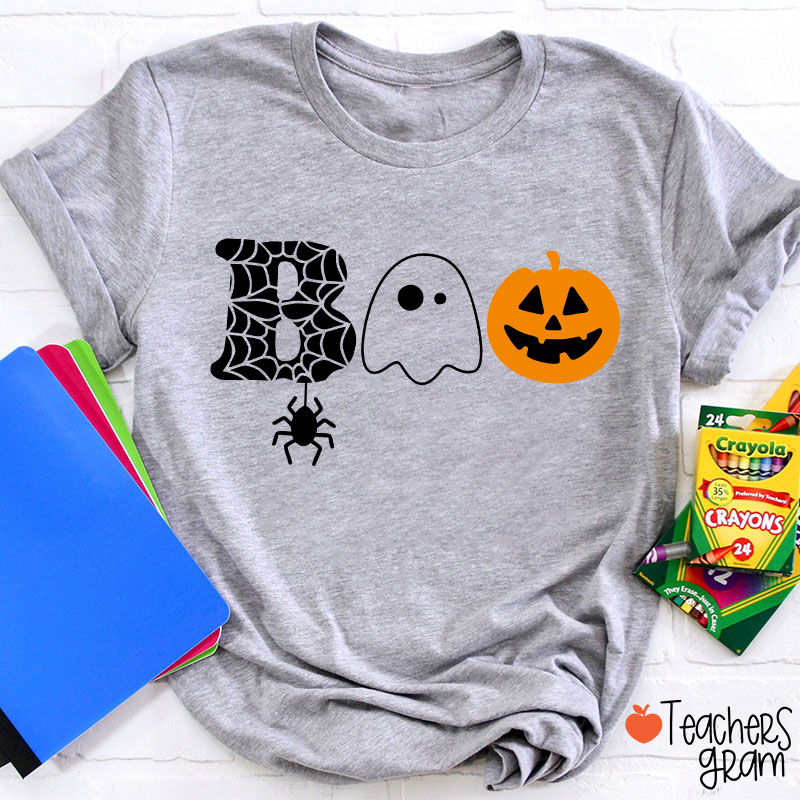 Boo Spider Pumpkin Ghost Teacher T-Shirt