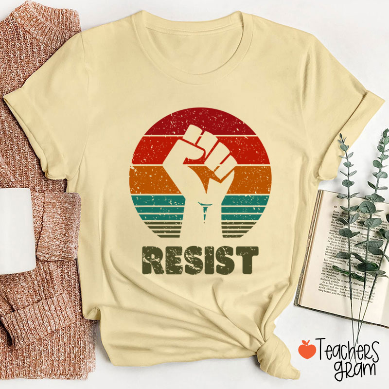 Resist Retro Teacher T-Shirt