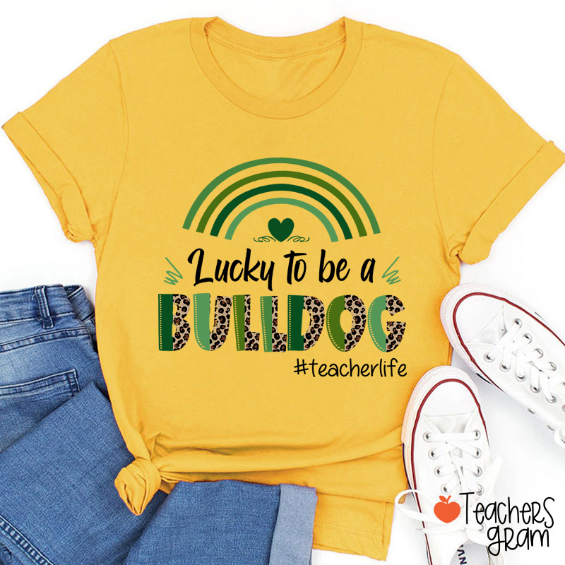 Personalized Mascot And Hashtag Lucky To Be Teacher T-Shirt