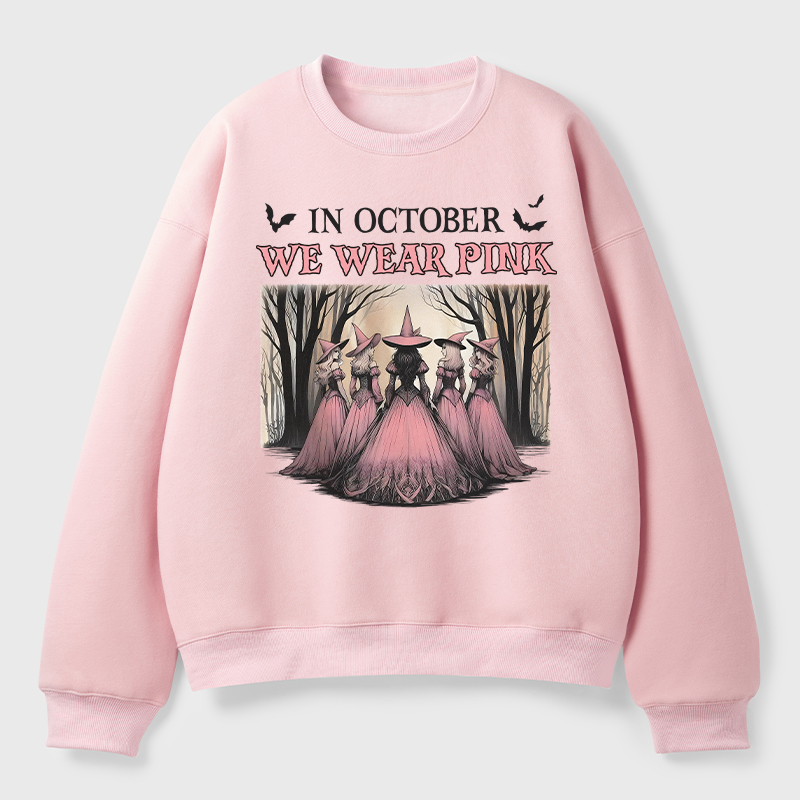 October Pink Witches Teacher Fleece Sweatshirt