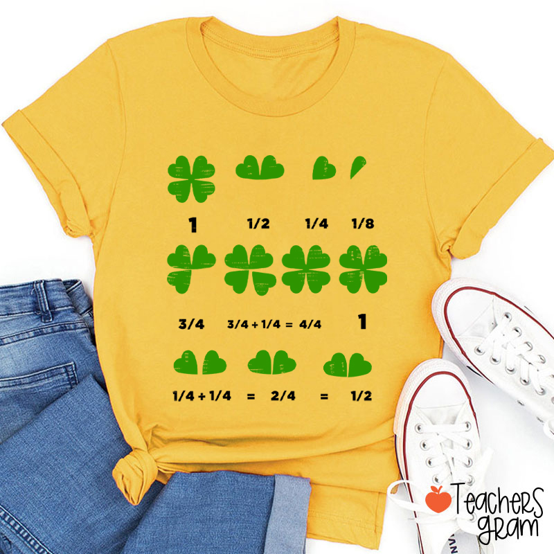 St Patricks Day Math Shamrock Teacher T-Shirt
