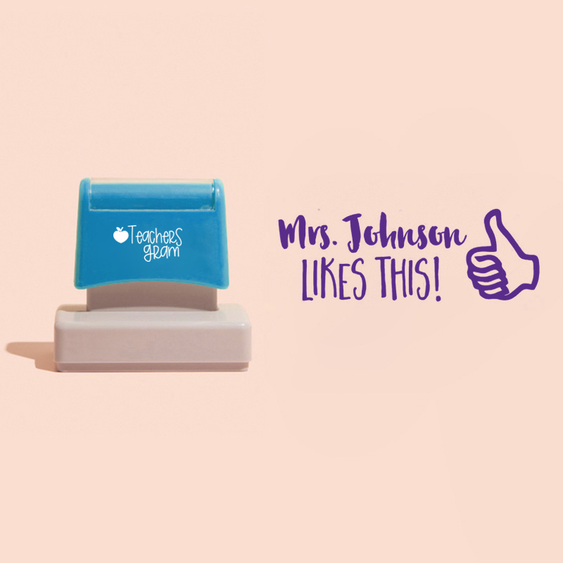 Personalized Name Likes This Teacher Rectangle Stamp