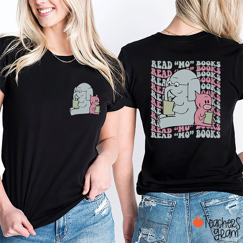 Read Mo Books Elephant Teacher Two Sided T-Shirt