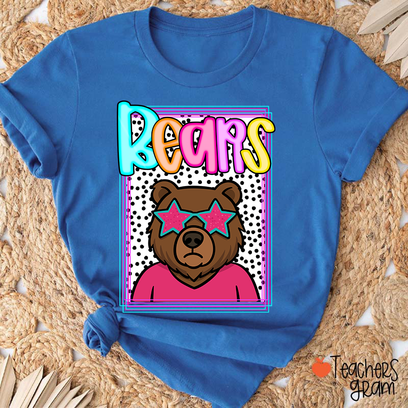 Personalized Mascot Polka Dot Preppy School Spirit Teacher T-Shirt