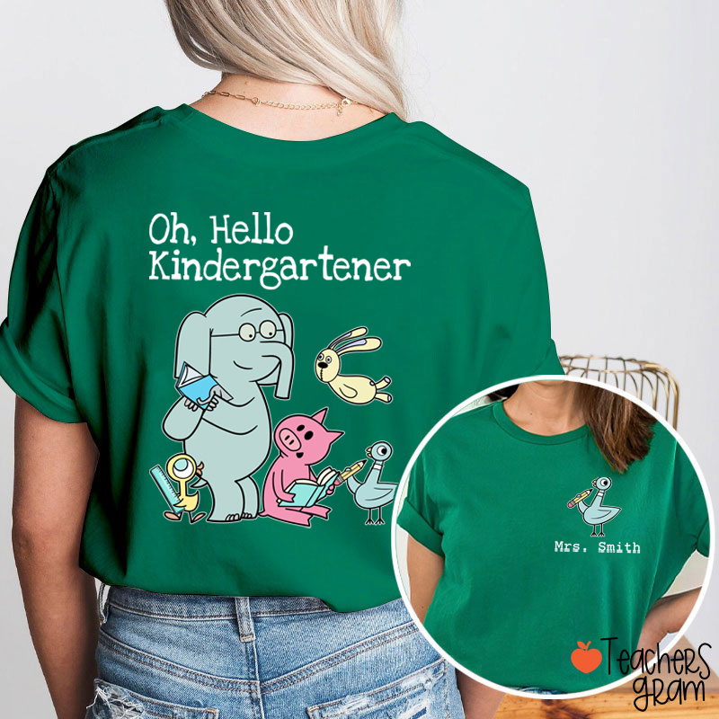 Personalized Grade And Name Oh Hello Bruh Teacher Two Sided T-Shirt