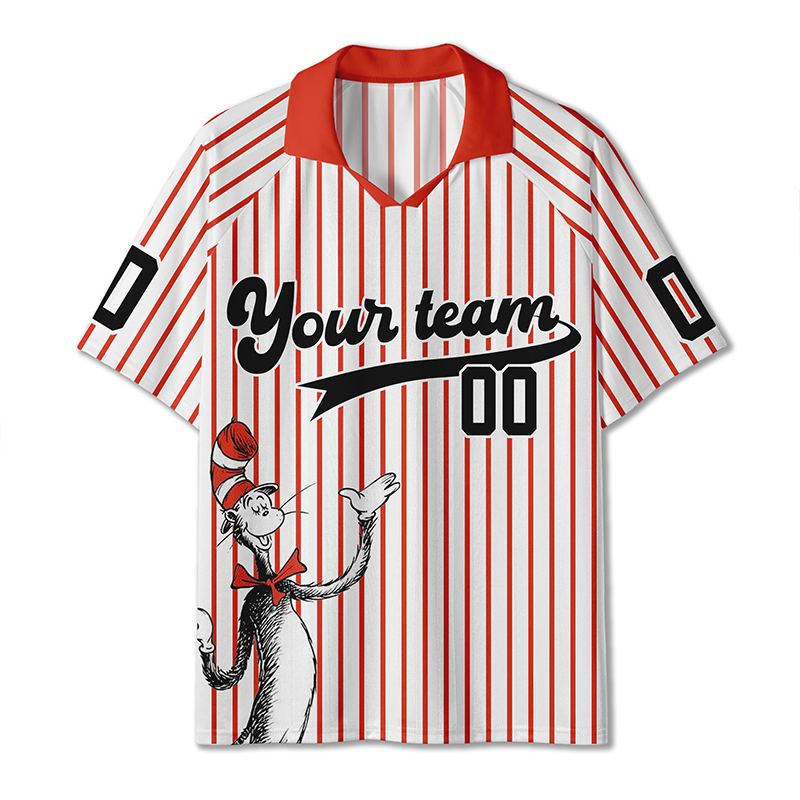 Personalized Cartoon Cat Team Teacher Collar Jersey