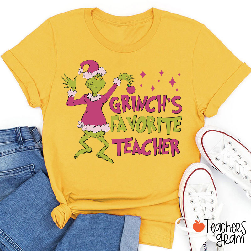 Personalized Name Green Guy Favorite Teacher T-Shirt