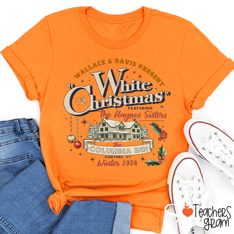 White Christmas Teacher T-Shirt