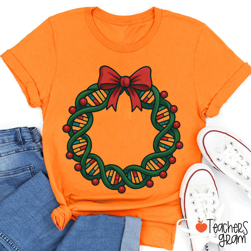DNA Double Helix Christmas Teacher T-Shirt