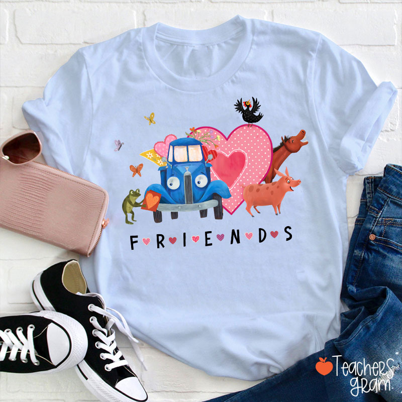 Friends Happy Valentine's Day Teacher T-Shirt
